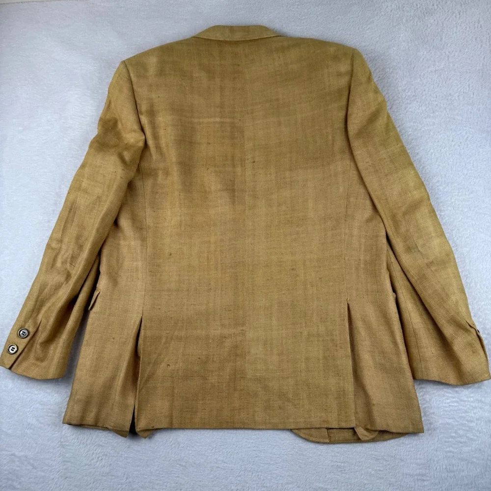 Hudson's Men's Store Silk Blazer Mens 40R Tan Vintage Two Button Sport‎ Coat